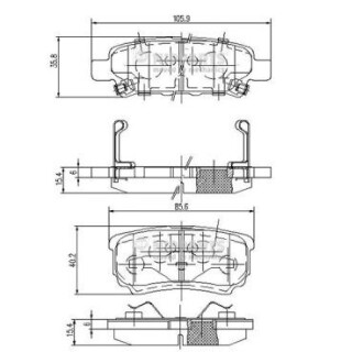 Гальмівні колодки NIPPARTS N3615015