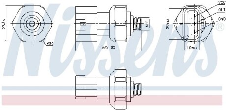 Датчик тиску кондиціонера NISSENS 301090