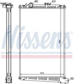 Радіатор системи охолодження, DAF 85 CF NISSENS 614420