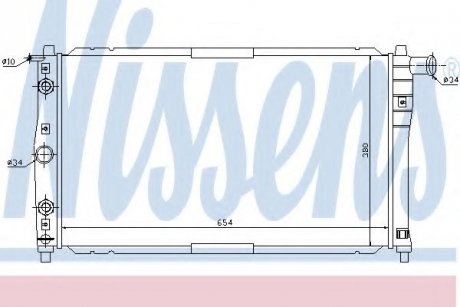 Радіатор охолодження Daewoo Nubira 1.6/1.8/2.0 04.97- NISSENS 616591 (фото 1)