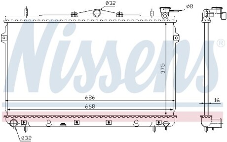 Радіатор охолоджування NISSENS 62298