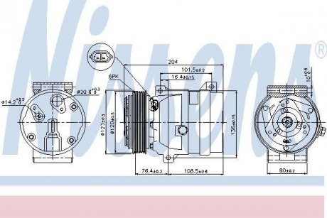 Компресор кондицiонера NISSENS 89063