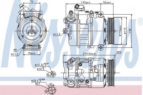 Компресор кондицiонера NISSENS 89214