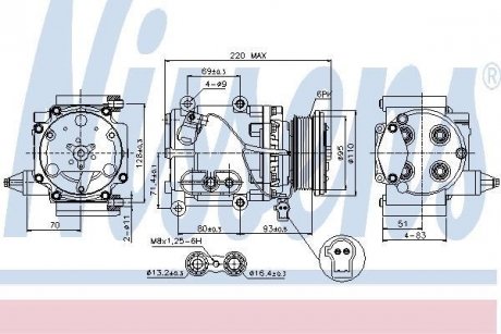 Компресор кондицiонера NISSENS 89228