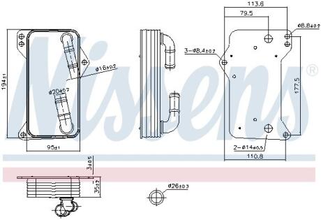 Оливний радіатор NISSENS 91505