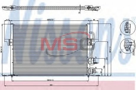 Радiатор кондицiонера NISSENS 94308