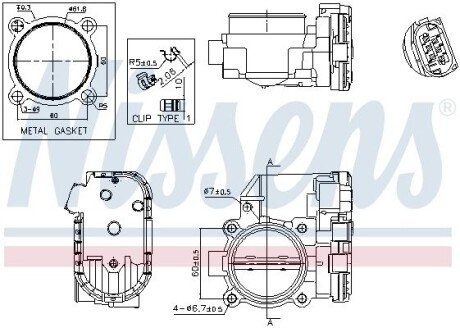 Корпус дросельної заслiнки NISSENS 955010