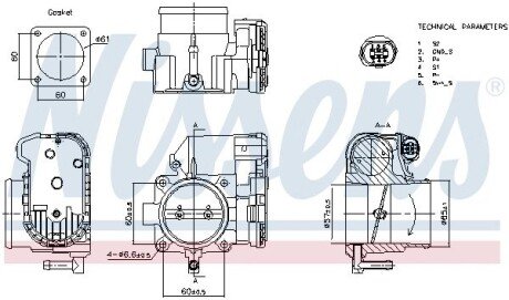 Корпус дросельної заслiнки NISSENS 955081