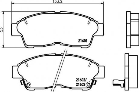 Колодки гальмівні дискові передні Toyota Corolla, RAV-4 1.6, 1.9, 2.0 (97-00) NISSHINBO NP1000