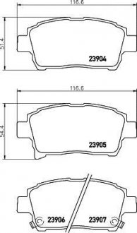 Колодки тормозные дисковые передние Toyota Corolla 1.5, 1.8 (02-07),Yaris 1.0, 1.3, 1.5, 1.8 (99-05) NISSHINBO NP1054