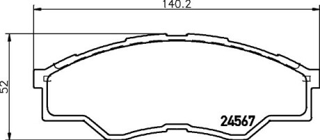 Колодки тормозные дисковые передние Toyota Hilux 2.5, 2.7, 3.0 (07-) NISSHINBO NP1055