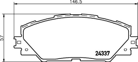 Гальмівні колодки PONTIAC/TOYOTA Vibe/Auris/Prius/Rav4 "F "05>> NISSHINBO NP1058SC (фото 1)