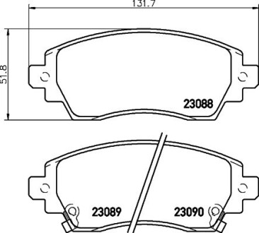 Колодки тормозные дисковые передние Toyota Corolla 1.4, 1.6, 2.0 (97-02) NISSHINBO NP1120