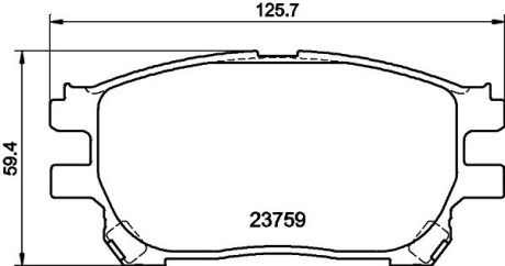 Колодки тормозные дисковые передние Toyota Previa 2.0, 2.4 (00-06) NISSHINBO NP1123