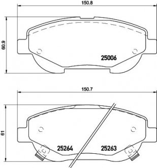 Гальмівні колодки TOYOTA Avensis/Verso "F (201012->) "08>> NISSHINBO NP1158