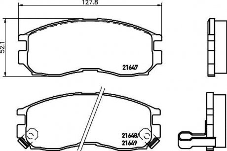 Гальмівні колодки MITSUBISHI Galant/Lancer "F "87-04 NISSHINBO NP3017 (фото 1)