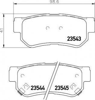 Гальмівні колодки HYUNDAI/KIA Elantra/Getz/Matrix/Sonata/Magentis "R "98>> NISSHINBO NP6014 (фото 1)