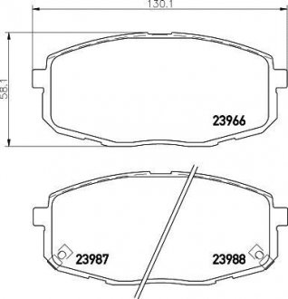 Гальмівні колодки HYUNDAI/KIA i30/Carens/Ceed "F "02>> NISSHINBO NP6023