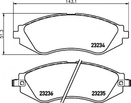 Колодки тормозные дисковые передние Chevrolet Lacetti, Nubira 1.4, 1.6, 1.8, 2.0 (05-) NISSHINBO NP6028