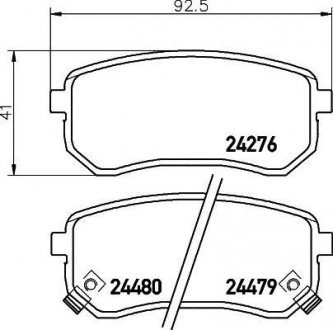 Колодки тормозные дисковые задние Hyundai i10/Kia Picanto 1.0, 1.1, 1.2 (05-) NISSHINBO NP6037 (фото 1)