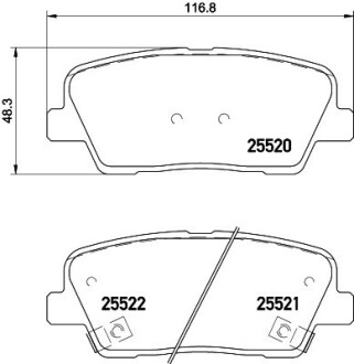 Колодки тормозные дисковые задние Hyundai Santa Fe/Kia Sorento 2.0, 2.2, 2.4 (09-) NISSHINBO NP6042