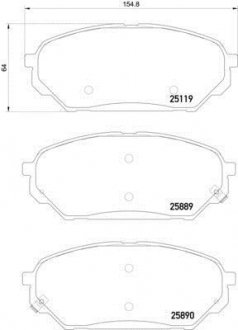 Колодки гальмівні дискові передние Hyundai ix55 3.0, 3.8 (08-) NISSHINBO NP6086