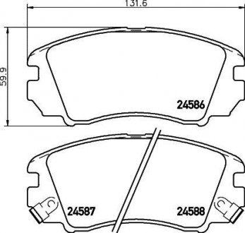 Колодки гальмівні дискові передние Hyundai Sonata, Tucson/Kia Sportage 2.8 (04-) NISSHINBO NP6090