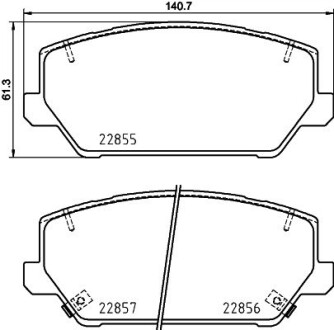 Гальмівні колодки HYUNDAI;KIA GRANDEUR (IG),i30 (PDE, PD, PDEN),i30 FASTBACK (PDE, PDEN);K5 NISSHINBO NP6152 (фото 1)