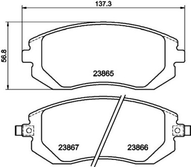 Колодки тормозные дисковые передние Subaru Forester, Impreza, Legacy, Outback 2.0, 2.5 (06-) NISSHINBO NP7001 (фото 1)