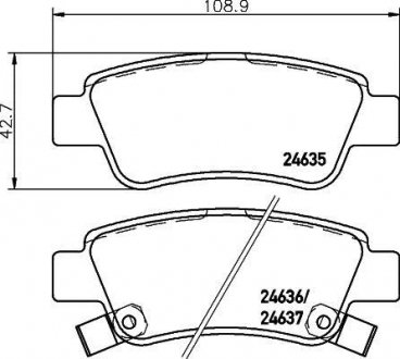 Колодки тормозные дисковые задние Honda CR-V III 2.0, 2.2, 2.4 (06-) NISSHINBO NP8014 (фото 1)