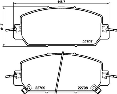 Гальмівні колодки HONDA CLARITY седан (ZC_); CR-V V (RW_, RT_) Front Axle NISSHINBO NP8054 (фото 1)