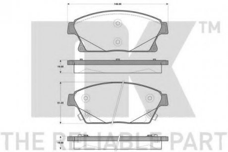 Гальмівні колодки дискові передні. Opel Astra J (16) 09- NK 223646