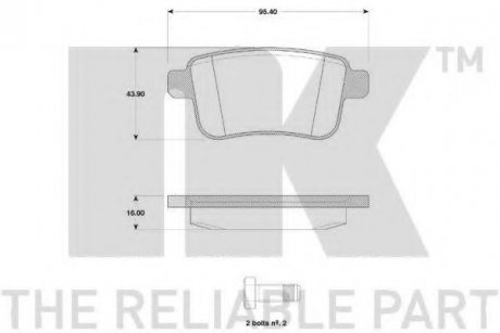 Гальмівні колодки дискові зад. Renault Kangoo II 08- NK 223960