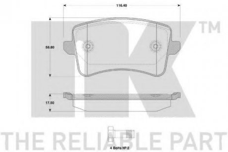 Гальмівні колодки дискові зад. AUDI A4 ALLROAD B8, A4 B8, A5, Q5 1.8-4.2 06.07-05.17 NK 224796