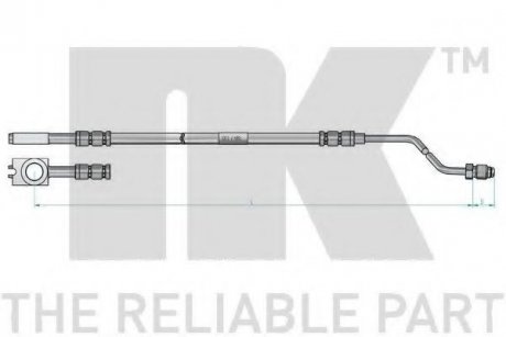 Гальмівний шланг зад. лів. 655mm Audi/Passat 97- NK 8547115