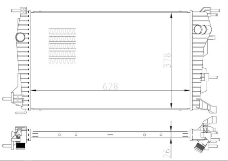 Радіатор охолдження двигуна Renault Fluence 1.5D 02.10- NRF 550004