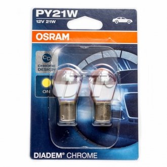 Лампочка PY21W жёлтая Diadem Chrome (2 шт) Daewoo Lanos/Sens OSRAM 7507 DC-02B