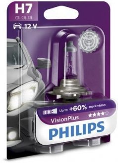 Автолампа H7 12V 55W PX26d VisionPlus +60% (1 шт. в блістері) PHILIPS 12972VPB1