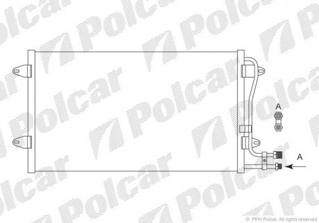 Радиатор кондиционера VW LT 28-35 II (2DB, 2DE, 2DK) 96-06,LT 28-46 II Polcar 9571K8C1S