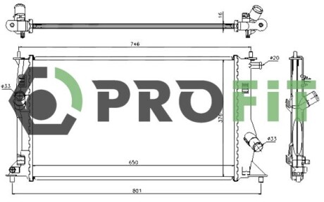 Радіатор охолоджування PROFIT 1740-0220 (фото 1)