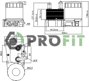 Радіатор масляний з корпусом масляного фільтра PROFIT 1745-0012