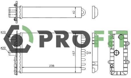 Радіатор пічки PROFIT 1760-0005