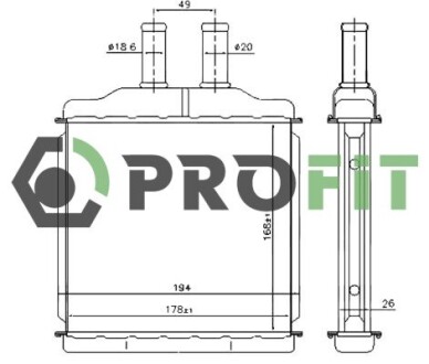 Радіатор пічки PROFIT 17600101