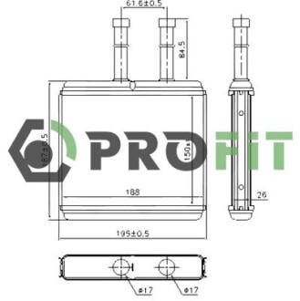 Радіатор пічки PROFIT 17600102