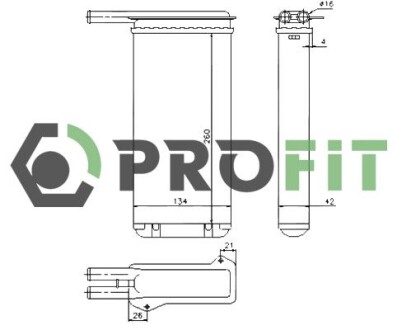 Радіатор пічки PROFIT 1760-0431