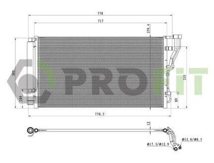Конденсер кондиціонера PROFIT 1770-0147