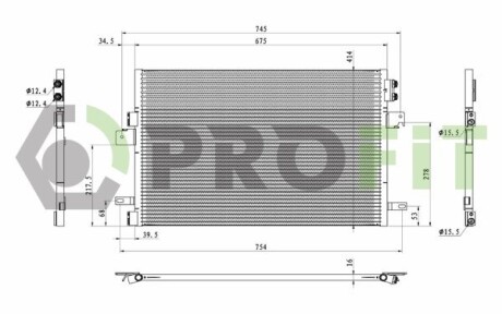 Конденсер кондиціонера PROFIT 17700501 (фото 1)