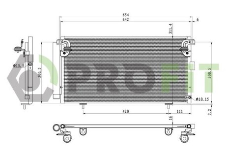 Конденсер кондиціонера PROFIT 1770-0543