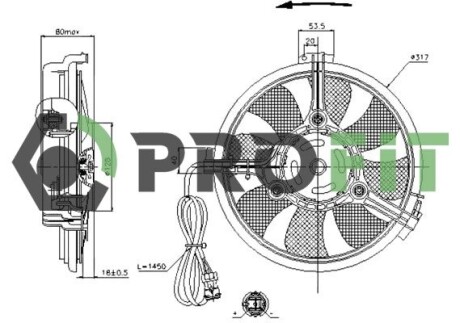 Вентилятор радіатора PROFIT 1850-0001 (фото 1)