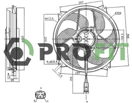 Вентилятор радіатора PROFIT 18500016